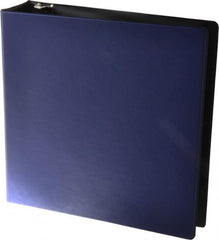 UNIVERSAL - 2" Sheet Capacity, 8-1/2 x 11", Round Ring Binder Without Label Holder - Suede Finish Vinyl Cover, Royal Blue - Americas Industrial Supply