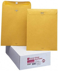 UNIVERSAL - 12-1/2" Long x 9-1/2" Wide Clasp with Gummed Flap Kraft Envelope - 32 Lb Paper Weight - Americas Industrial Supply
