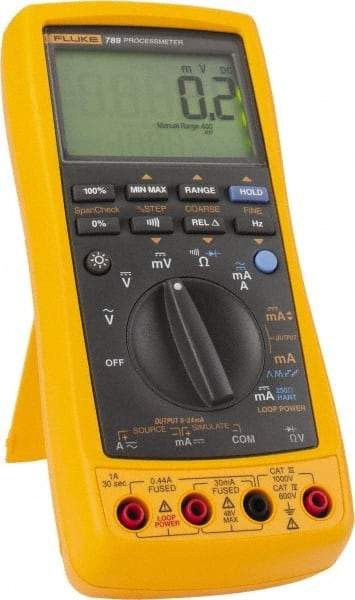 Fluke - 789, CAT III, 1,000 VAC/VDC, Digital Auto Ranging Average Responding Manual Ranging Multimeter - 40 mOhm, Measures Voltage, Capacitance, Current, Frequency, Resistance - Americas Industrial Supply