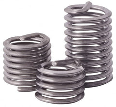 Heli-Coil - #10-24 UNC, 0.38" OAL, Free Running Helical Insert - 7-1/8 Free Coils, Tanged, Stainless Steel, 2D Insert Length - Exact Industrial Supply