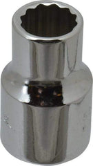 Proto - 3/8" Drive, Standard Hand Socket - 12 Points, 1-3/32" OAL, Chrome Finish - Americas Industrial Supply