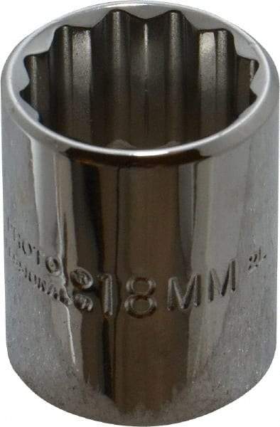 Proto - 3/8" Drive, Standard Hand Socket - 12 Points, 2-3/32" OAL, Alloy Steel, Chrome Finish - Americas Industrial Supply