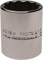 Proto - 3/8" Drive, Standard Hand Socket - 12 Points, 1-3/16" OAL, Chrome Finish - Americas Industrial Supply