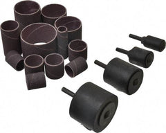 Merit Abrasives - 8-Piece Spiral Band Kit - Includes 3/4 to 2" Diam & 1 to 1-1/2" Wide Band Drums in Coarse, Medium & Fine Grades - Americas Industrial Supply