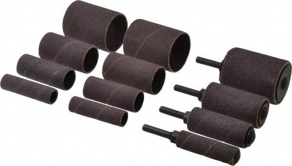 Merit Abrasives - 8-Piece Spiral Band Kit - Includes 3/4 to 2" Diam & 1 to 1-1/2" Wide Band Drums in Coarse, Medium & Fine Grades - Americas Industrial Supply