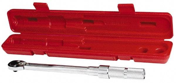 Proto - 3/8" Drive Mil Spec Micrometer Torque Wrench - 200 In/Lb to 1,000 In/Lb Torque, 15-1/2" OAL, 5 In/Lb Graduation, Ratchet Head - Americas Industrial Supply