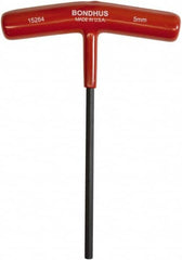 Bondhus - 5mm Hex, T-Handle Cushion Grip, Hex Key - 152mm OAL, Protanium High Torque Steel, Metric System of Measurement - Americas Industrial Supply