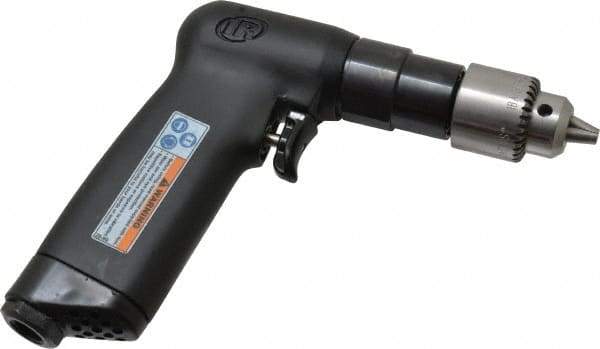 Ingersoll-Rand - 1/4" Keyed Chuck - Pistol Grip Handle, 3,800 RPM, 11 CFM, 0.33 hp, 90 psi - Americas Industrial Supply