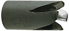 Made in USA - 60° Included Angle, 3/4-16" Hole Thread, Chamfer Edge, High Speed Steel, Outer Tube Edge Finishing Cutter - 1-1/2" Cutter Head Outside Diam, 1" Max Workpiece, 1-3/4" Long, 1/4" Threaded Hole Diam - Americas Industrial Supply