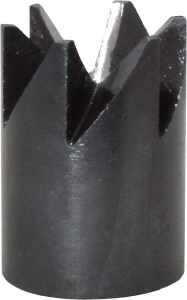 Made in USA - 90° Included Angle, 3/8-24" Hole Thread, Chamfer Edge, High Speed Steel, Outer Tube Edge Finishing Cutter - 7/8" Cutter Head Outside Diam, 1/2" Max Workpiece, 1-1/4" Long, 1/8" Threaded Hole Diam - Americas Industrial Supply