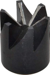 Made in USA - 90° Included Angle, 1/2-20" Hole Thread, Chamfer Edge, High Speed Steel, Outer Tube Edge Finishing Cutter - 1-1/8" Cutter Head Outside Diam, 3/4" Max Workpiece, 1-5/16" Long, 1/4" Threaded Hole Diam - Americas Industrial Supply