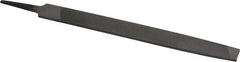 Value Collection - 8" Long, Second Cut, Mill American-Pattern File - Single Cut, 9/64" Overall Thickness, Tang - Americas Industrial Supply
