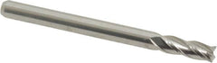 Kyocera - 1/8", 3/8" LOC, 1/8" Shank Diam, 1-1/2" OAL, 4 Flute, Solid Carbide Square End Mill - Single End, Uncoated, Spiral Flute, Centercutting, Right Hand Cut, Right Hand Flute, Series 1810 - Americas Industrial Supply