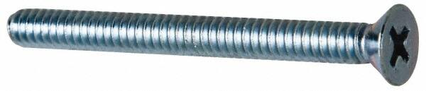 Value Collection - #10-24 UNC, 2" OAL Phillips Drive Machine Screw - Flat Head, Grade 2 Steel, Zinc-Plated Finish, Without Washer - Americas Industrial Supply