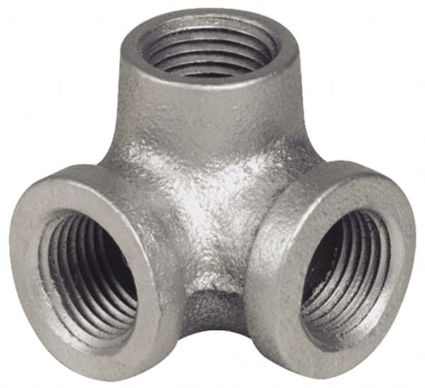 B&K Mueller - Class 150, 1/2" Galvanized Pipe Side Outlet Elbow - Threaded, Malleable Iron - Americas Industrial Supply