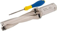 Iscar - 4-1/2" Max Drill Depth, 4xD, 1-1/8" Diam, Indexable Insert Drill - 2 Inserts, 1-1/4" Shank Diam, Straight Shank - Americas Industrial Supply