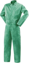 Steiner - Size 4XL, Green, Snap, Flame Resistant/Retardant Coverall - Cotton, 3 Pockets - Americas Industrial Supply