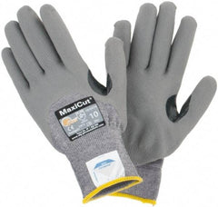 ATG - Size XL, ANSI Cut Lvl A4, Cut Resistant Gloves - Palm, Fingers & Knuckles Coated, Gray - Americas Industrial Supply