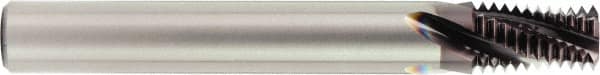 OSG - 1/8-27 NPT, 0.284" Cutting Diam, 3 Flute, Solid Carbide Helical Flute Thread Mill - Internal Thread, 0.426" LOC, 3" OAL, 5/16" Shank Diam - Americas Industrial Supply