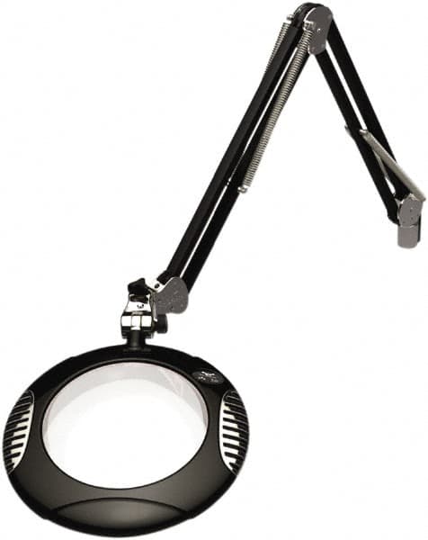 O.C. White - 43 Inch, Spring Suspension, Clamp on, LED, Black, Magnifying Task Light - 8 Watt, 7.5 and 15 Volt, 2x Magnification, 5-1/4 Inch Wide, 7-1/2 Inch Long - Americas Industrial Supply