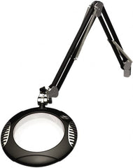 O.C. White - 43 Inch, Spring Suspension, Clamp on, LED, Black, Magnifying Task Light - 8 Watt, 7.5 and 15 Volt, 2x Magnification, 5-1/4 Inch Wide, 7-1/2 Inch Long - Americas Industrial Supply