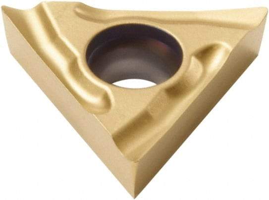 Seco - TCGT21.50.5 UX Grade CP500 Carbide Turning Insert - TiAlN/TiN Finish, 60° Triangle, 1/4" Inscr Circle, 3/32" Thick, 1/128" Corner Radius - Americas Industrial Supply