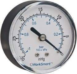 Value Collection - 2-1/2" Dial, 1/4 Thread, 0-15 Scale Range, Pressure Gauge - Center Back Connection Mount, Accurate to 3-2-3% of Scale - Americas Industrial Supply