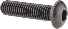 Made in USA - 1/2-13 UNC Hex Socket Drive, Button Screw - Alloy Steel, Black Oxide Finish, Fully Threaded, 2" Length Under Head - Americas Industrial Supply