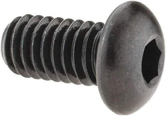 Made in USA - 5/16-18 UNC Hex Socket Drive, Button Screw - Alloy Steel, Black Oxide Finish, Fully Threaded, 5/8" Length Under Head - Americas Industrial Supply