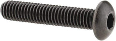 Made in USA - #10-32 UNF Hex Socket Drive, Button Screw - Alloy Steel, Black Oxide Finish, Fully Threaded, 1" Length Under Head - Americas Industrial Supply
