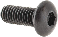 Made in USA - #10-32 UNF Hex Socket Drive, Button Screw - Alloy Steel, Black Oxide Finish, Fully Threaded, 1/2" Length Under Head - Americas Industrial Supply