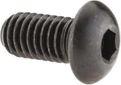 Made in USA - 3/8-16 UNC Hex Socket Drive, Button Screw - Alloy Steel, Black Oxide Finish, Fully Threaded, 3/4" Length Under Head - Americas Industrial Supply