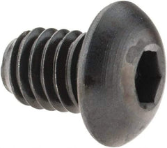 Made in USA - 3/8-16 UNC Hex Socket Drive, Button Screw - Alloy Steel, Black Oxide Finish, Fully Threaded, 1/2" Length Under Head - Americas Industrial Supply