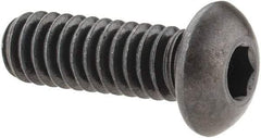 Made in USA - 1/4-20 UNC Hex Socket Drive, Button Screw - Alloy Steel, Black Oxide Finish, Fully Threaded, 3/4" Length Under Head - Americas Industrial Supply