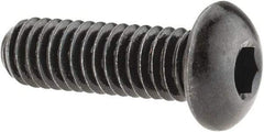 Made in USA - 5/16-18 UNC Hex Socket Drive, Button Screw - Alloy Steel, Black Oxide Finish, Fully Threaded, 1" Length Under Head - Americas Industrial Supply