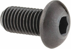 Made in USA - 5/16-24 UNF Hex Socket Drive, Button Screw - Alloy Steel, Black Oxide Finish, Fully Threaded, 5/8" Length Under Head - Americas Industrial Supply