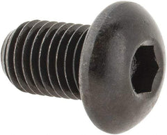Made in USA - 5/16-24 UNF Hex Socket Drive, Button Screw - Alloy Steel, Black Oxide Finish, Fully Threaded, 1/2" Length Under Head - Americas Industrial Supply
