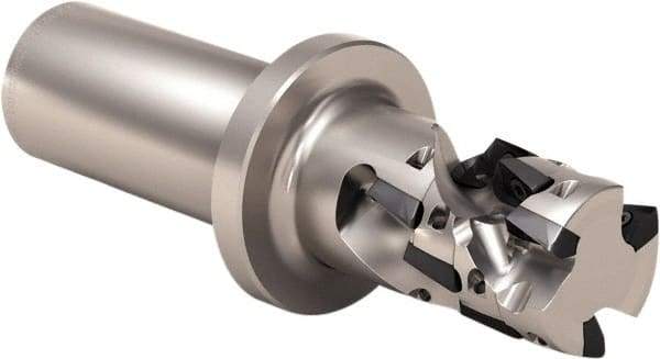 Seco - 25mm Cut Diam, 22mm Max Depth of Cut, 20mm Shank Diam, 99.5mm OAL, Indexable Square Shoulder Helical End Mill - XO.. 1204 Inserts, Weldon Shank, 90° Lead Angle, Through Coolant, Series Super Turbo - Americas Industrial Supply