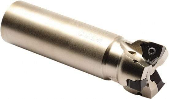 Seco - 32mm Cut Diam, 4mm Max Depth of Cut, 32mm Shank Diam, 195mm OAL, Indexable Square Shoulder End Mill - XNEX 04 Inserts, Cylindrical Shank, 90° Lead Angle, Through Coolant, Series Square 6 - Americas Industrial Supply