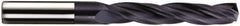 Accupro - 12mm 150° Solid Carbide Jobber Drill - Bright Finish, Spiral Flute, 121mm OAL, Standard Point - Americas Industrial Supply