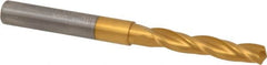 Accupro - 17/64" 150° Solid Carbide Jobber Drill - TiN Finish, Spiral Flute, 3" OAL, Standard Point - Americas Industrial Supply