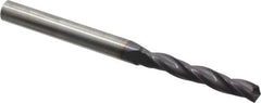 Accupro - #7 150° Solid Carbide Jobber Drill - AlTiN Finish, Spiral Flute, 3" OAL, Standard Point - Americas Industrial Supply