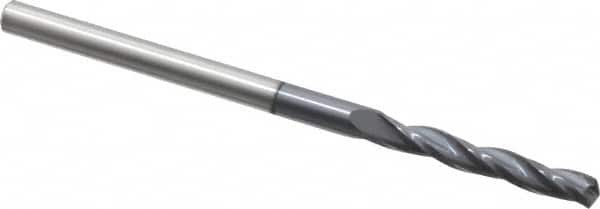 Accupro - 3mm 150° Solid Carbide Jobber Drill - AlTiN Finish, Spiral Flute, 58mm OAL, Standard Point - Americas Industrial Supply