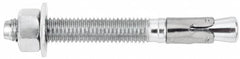 Powers Fasteners - 1/2" Diam, 1/2" Drill, 8-1/2" OAL, 1-5/8" Min Embedment Wedge Expansion Concrete Anchor - Stainless Steel (Clip)/Steel (Body), Zinc-Plated Finish, Hex Nut Head, Hex Drive, 6-7/8" Thread Length - Americas Industrial Supply