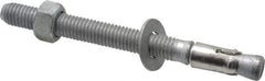Powers Fasteners - 1/2" Diam, 1/2" Drill, 5-1/2" OAL, 3-3/8" Min Embedment Wedge Expansion Concrete Anchor - Steel, Galvanized Finish, Hex Nut Head, Hex Drive, 6-5/8" Thread Length - Americas Industrial Supply