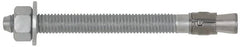 Powers Fasteners - 1/2" Diam, 1/2" Drill, 7" OAL, 3-3/8" Min Embedment Wedge Expansion Concrete Anchor - Steel, Galvanized Finish, Hex Nut Head, Hex Drive, 2-3/4" Thread Length - Americas Industrial Supply