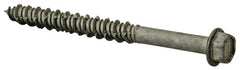 Elco - 1/4" Diam, 2-3/4" Length Under Head, Hex Drive, Concrete Screw & Masonry Fastener - Stainless Steel, StalGard Silver Finish, Includes 5/16" Drill Bit - Americas Industrial Supply