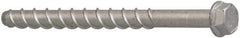 Elco - 3/8" Diam, 2-1/2" Length Under Head, Hex Drive, Concrete Screw & Masonry Fastener - Alloy Steel, StalGard Silver Finish, Includes 9/16" Drill Bit - Americas Industrial Supply