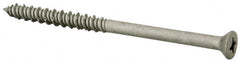 Elco - 1/4" Diam, 3-3/4" OAL, Phillips Drive, Concrete Screw & Masonry Fastener - Stainless Steel, StalGard Silver Finish, Includes #2 Drill Bit - Americas Industrial Supply