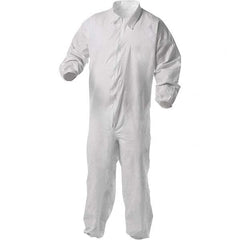 KleenGuard - Size 3XL Film Laminate General Purpose Coveralls - White, Zipper Closure, Elastic Cuffs, Elastic Ankles, Serged Seams - Americas Industrial Supply